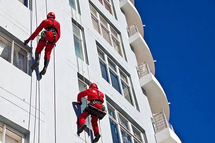 Africa Rope Access technician working at height